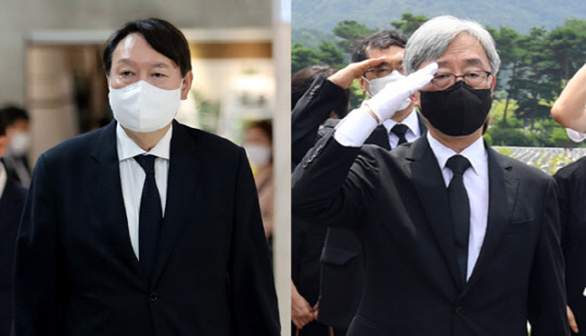 범(汎)야권 대선주자인 윤석열 전 검찰총장(왼쪽)과 최재형 전 감사원장(오른쪽).연합뉴스